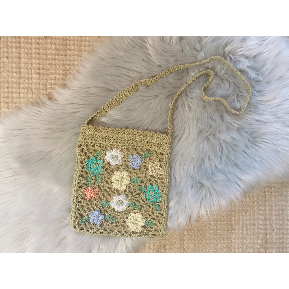 Boho Floral Crocheted Crossbody
